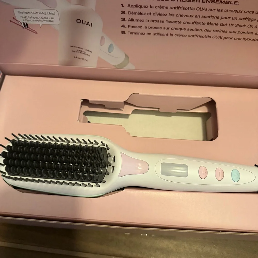 NWT Mane Get Sleek Hot Heated Adjustable Straightening Hair Brush - Picture 5 of 10